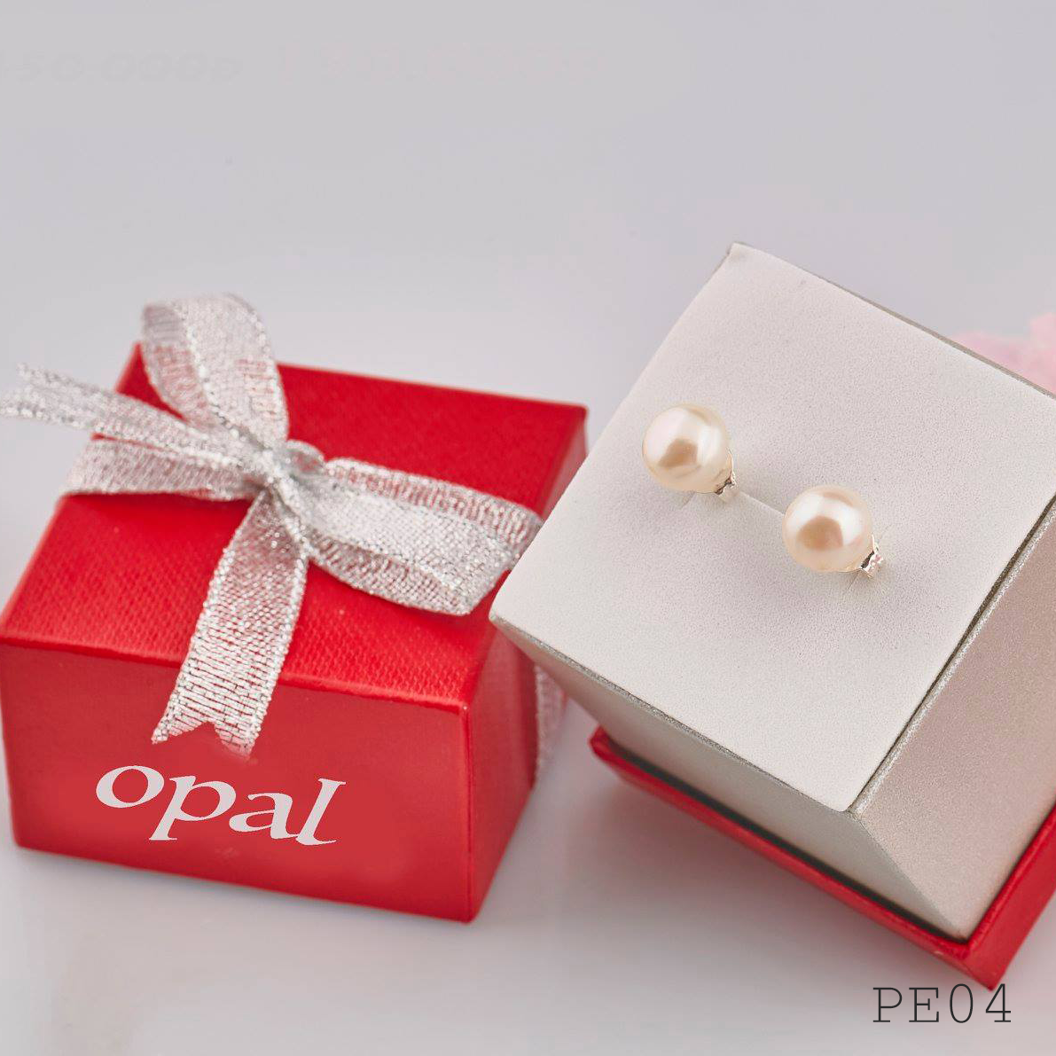  PE04 - Hoa tai bạc đính ngọc trai OPAL 