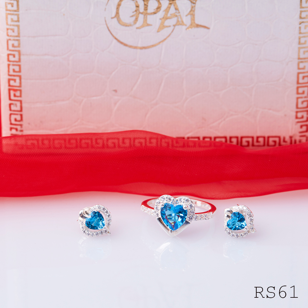  RS61- Bộ trang sức bạc đính đá ross OPAL 