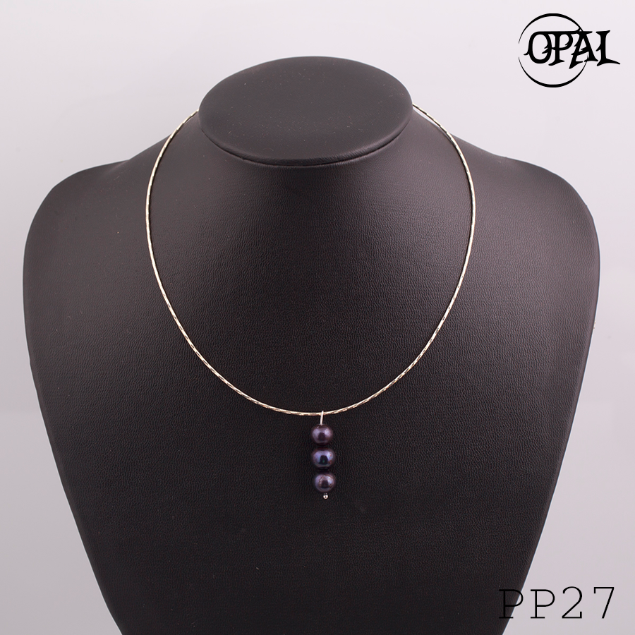  PP27- Dây chuyền bạc kèm mặt Ngọc Trai OPAL 