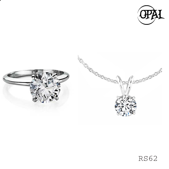  RS62 - Bộ trang sức bạc đính đá ross OPAL 