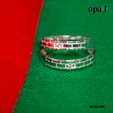  RD010H - Nhẫn đôi bạc cao cấp OPAL 