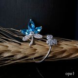  Set nhẫn bạc và mặt dây chuyền đá thiết kế 