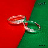  RD011H - Nhẫn đôi bạc cao cấp OPAL 