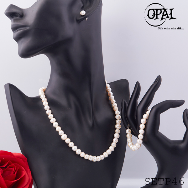  SETP46 - Bộ trang sức ngọc trai tự nhiên OPAL 