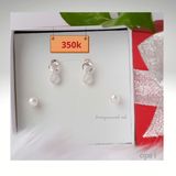  Bộ 2 hoa tai thiết kế trẻ trung chất liệu bạc thương hiệu Opal 