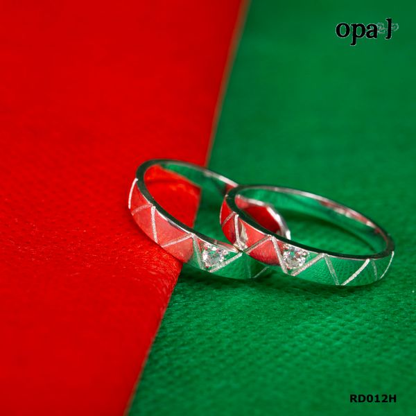  RD012H - Nhẫn đôi bạc cao cấp OPAL 