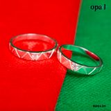  RD012H - Nhẫn đôi bạc cao cấp OPAL 