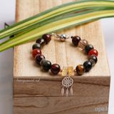  Vòng tay đá tự nhiên charm bạc thiết kế 