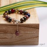 Vòng tay đá tự nhiên charm bạc 