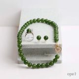  Bộ trang sức đá mã não xanh lục 