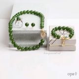  Bộ trang sức đá mã não xanh lục 