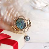  Cài áo đính ngọc trai phản xà cừ 