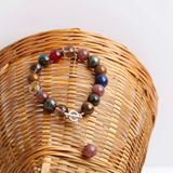  Vòng tay đá tự nhiên charm bạc 
