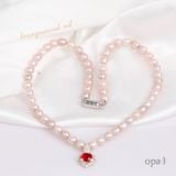  Vòng cổ Ngọc trai Oval ánh hồng và tím sang trọng thương hiệu Opal 