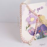  Vòng cổ Ngọc trai Oval ánh hồng và tím sang trọng thương hiệu Opal 