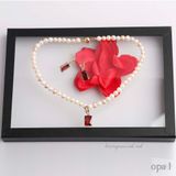  BỘ TRANG SỨC NGỌC TRAI ĐÍNH ĐÁ ĐỎ MAY MẮN 