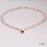  Vòng cổ Ngọc trai Oval ánh hồng và tím sang trọng thương hiệu Opal 