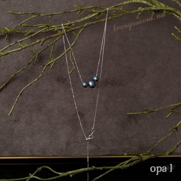  Dây chuyền bạc đính ngọc trai Opal 