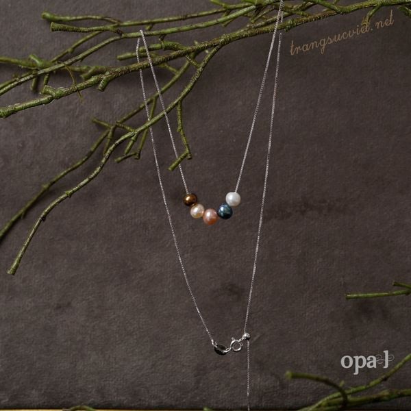  Dây chuyền bạc đính ngọc trai Opal 