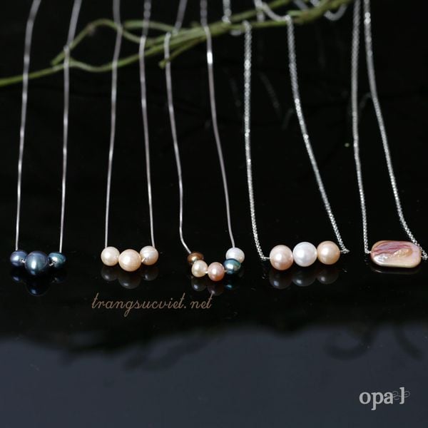  Dây chuyền bạc đính ngọc trai Opal 