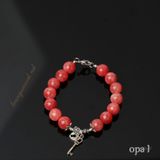  vòng tay handmade, đá Jade màu đỏ dâu 