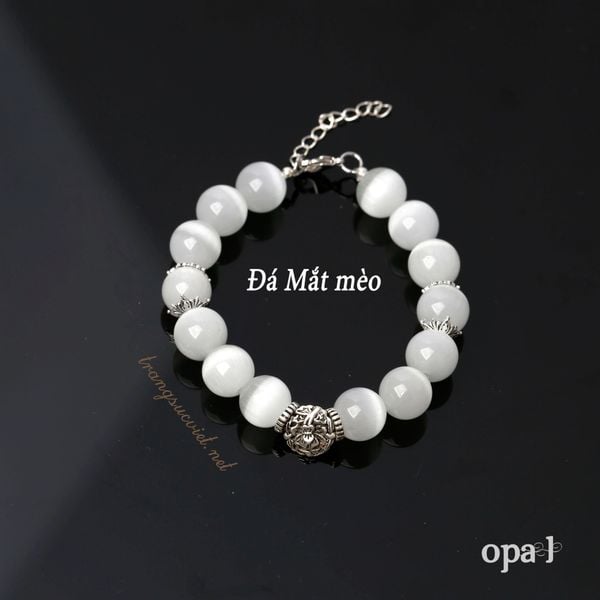  Vòng tay đá tự nhiên Handmade, đá mắt mèo (Cat Eye) 