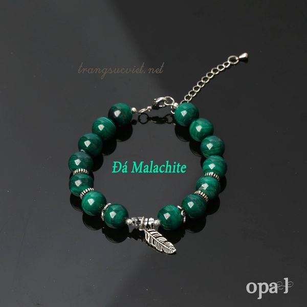  Vòng tay đá tự nhiên Handmade, đá Malachite, đá khổng tử 