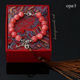  vòng tay handmade, đá Jade màu đỏ dâu 