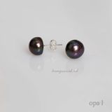  Vòng cổ ngọc trai ánh xanh nâu mặt ánh xà cừ, tặng hoa tai 