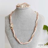  Bộ ngọc trai nhí 5,6 ly phối ánh tím và trắng cách điệu 2 layer 