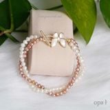  Vòng tay ngọc trai thiết kế xoắn 2 vòng 