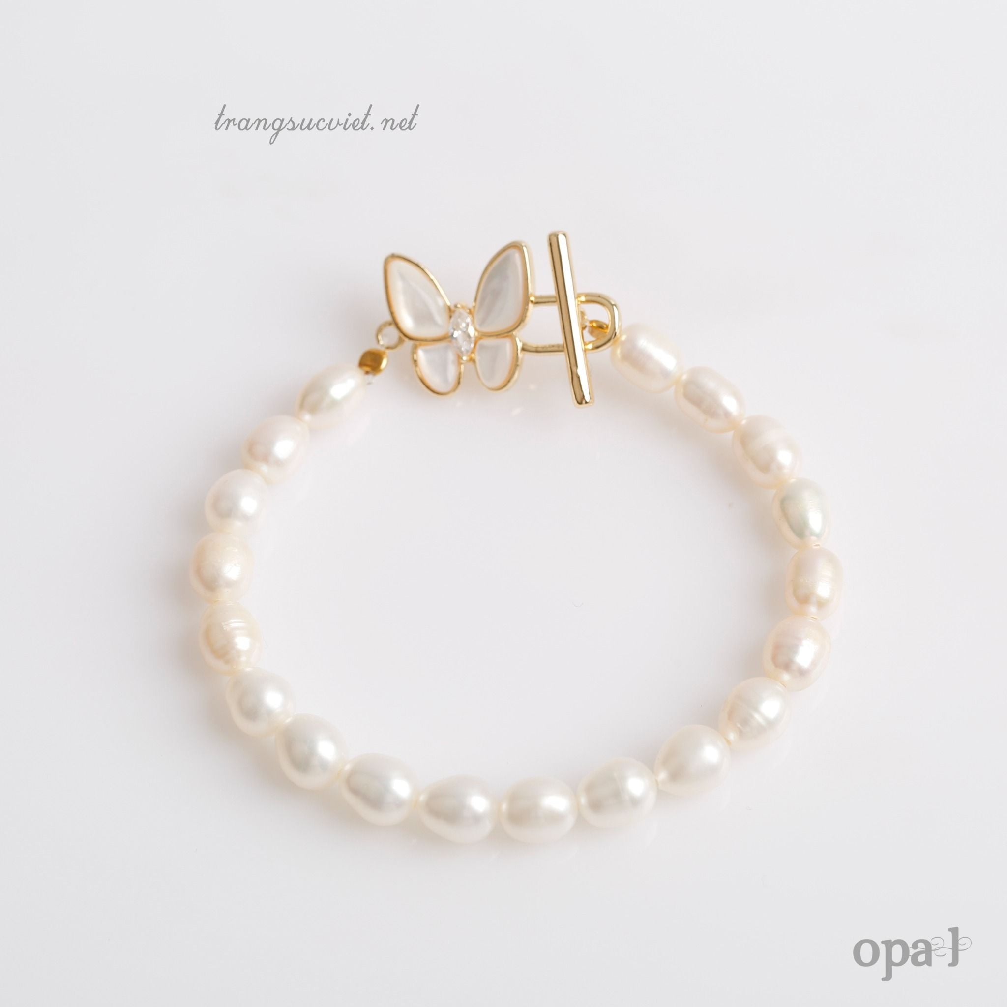  BST Vòng tay ngọc trai Opal – khóa bướm thiết kế 