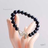  Vòng tay ngọc trai đen, khóa cánh bướm thiết kế 