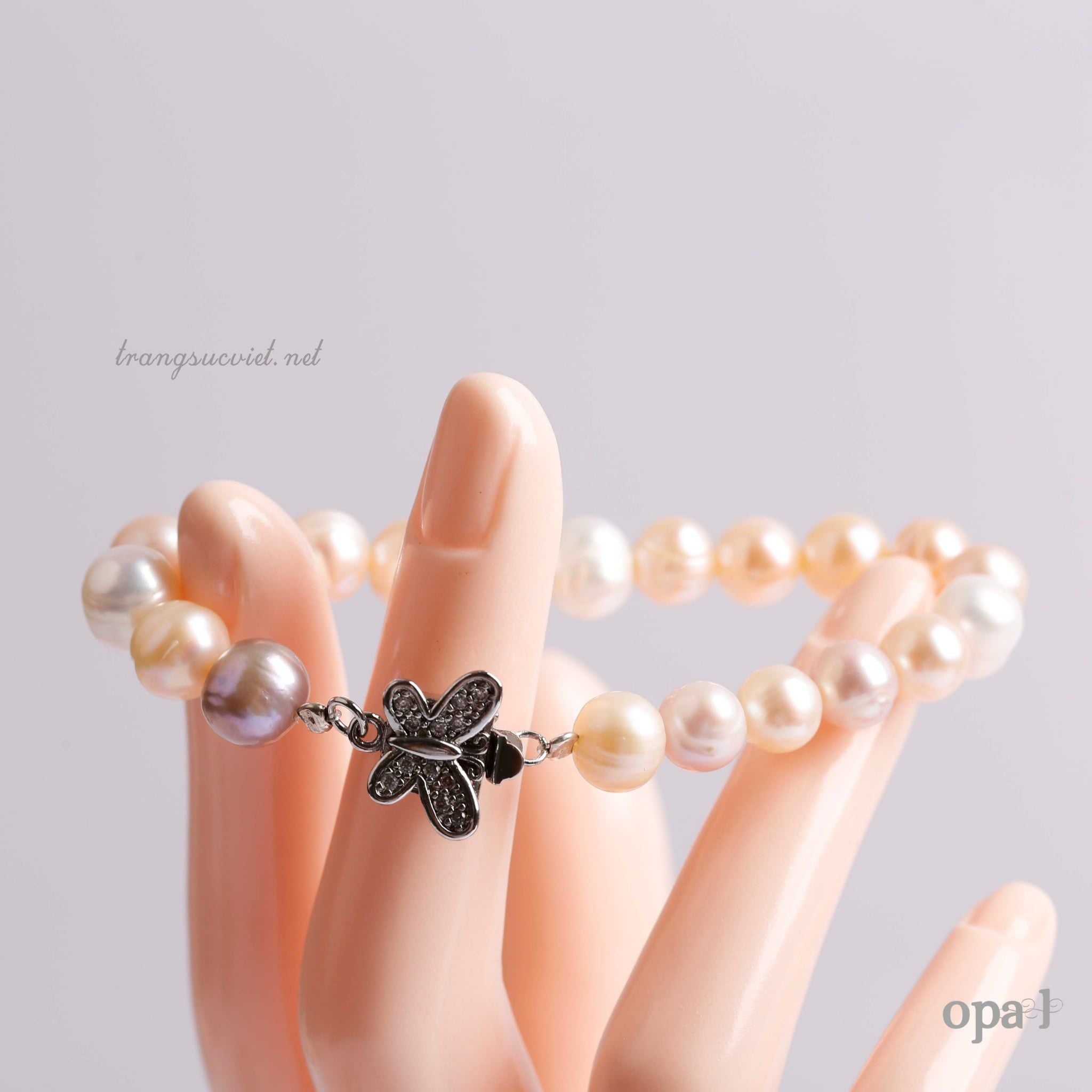 BST Vòng tay ngọc trai Opal – khóa bướm thiết kế 