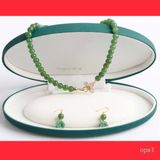  Bộ trang sức đá mã não xanh, khóa hoa thiết kế 