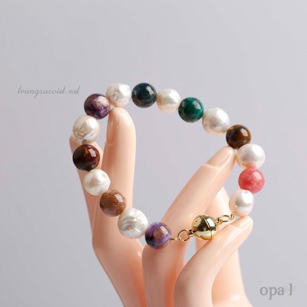  Vòng tay đá thiên nhiên kết hợp ngọc trai 