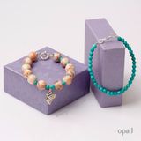  Bộ đôi vòng tay đá tự nhiên Handmade, đá Jasper và đá Turquoise , trẻ trung 