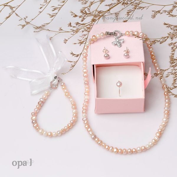  Bộ ngọc trai ánh hồng trẻ trung 5ly 