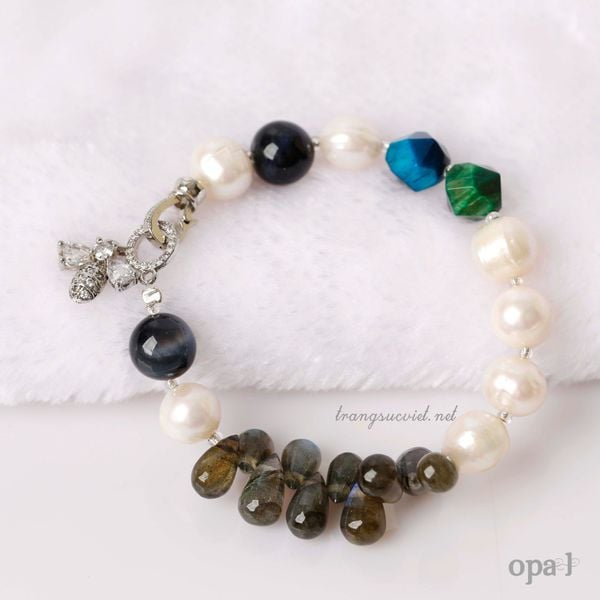  Vòng tay mix đá và ngọc trai Opal phiên bản giới hạn 