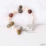  Vòng tay mix đá và ngọc trai Opal phiên bản giới hạn 