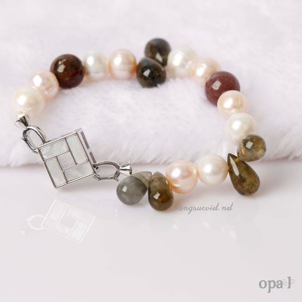  Vòng tay mix đá và ngọc trai Opal phiên bản giới hạn 