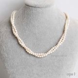  Bộ ngọc trai nhí 5,6 ly phối ánh tím và trắng cách điệu 2 layer 