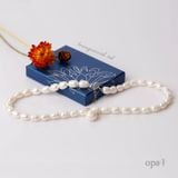  Vòng cổ và hoa tai Ngọc trai Oval trắng sang trọng thương hiệu Opal 