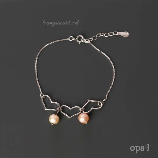 C27- Lắc tay bạc đính Ngọc Trai OPAL 