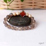  Vòng tay đá mã não phối cùng ngọc trai 