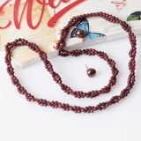  vòng cổ đá tự nhiên garnet thiết kế đôi, hạt đá 2,3 li màu đỏ lựu quyến rũ tượng trưng cho tình yêu , quyến lực và sự vĩnh cửu 
