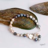  Vòng tay ngọc trai nhiều màu Charm bạc khắc tên 