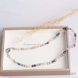  Vòng cổ ngọc trai thô 5ly cá tính trẻ trung 