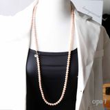  Chuỗi ngọc trai hồng tròn 7,8 ly 2 layer, hiện đại và sang trọng 