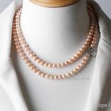  Chuỗi ngọc trai hồng tròn 7,8 ly 2 layer, hiện đại và sang trọng 